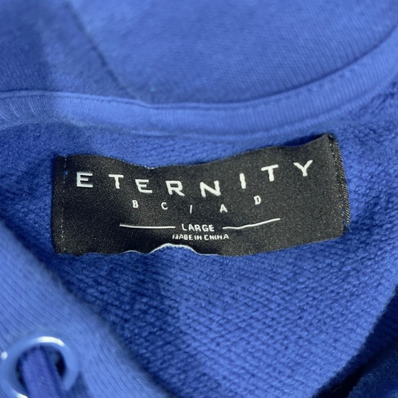 Eternity Blue Graphic Hoodie Teddy Bear‎ Hip Hop Style Mens Large - Picture 3 of 4